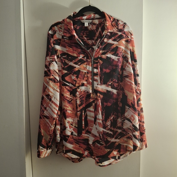 Croft & Barrow Women's Multicolor Abstract Blouse - Picture 1 of 9